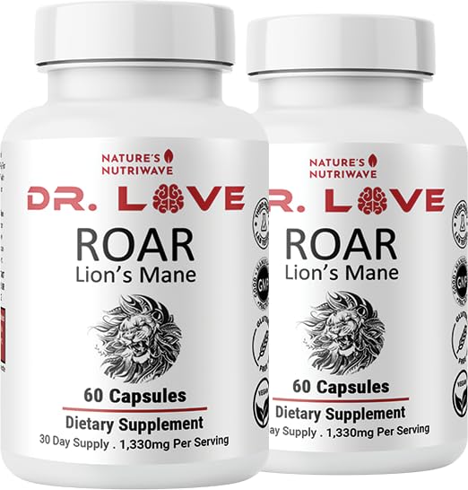 Dr. Love ROAR Lions Mane Cordyceps & Reishi 60 Ct 2 Month Supply