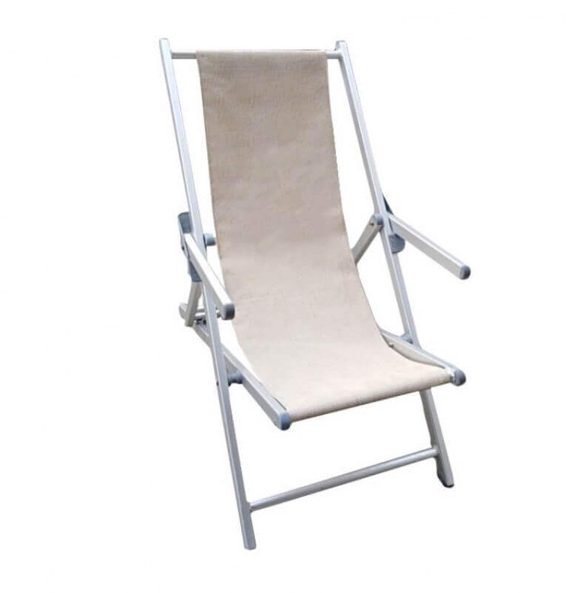 Sedia Sdraio da Spiaggia Lido in Alluminio e textilene con braccioli Regolabile in 3 Posizioni Ketch - Blue
