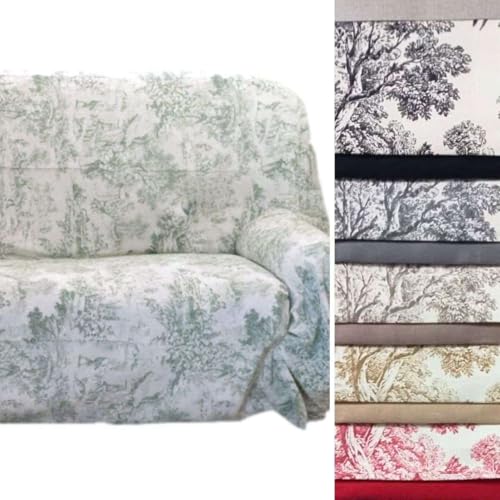 RICAMI FIORENTINI BALDI Toalla decorativa de Toile de Jouy, de algodón 100 % resistente, decorativa, multiusos, para casa, salón y cama, medidas personalizables (180 x 270 cm)