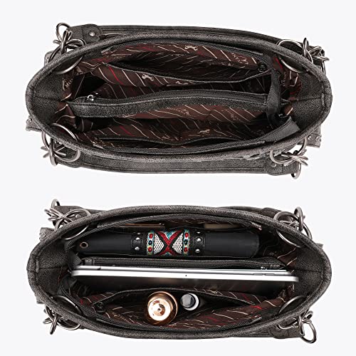 Montana West Whipstitch Collection Women Purses And Handbags Leather Purses For Women Western Satchel Shoulder Bag Purses With Matching Wallets Mw1124G-8085Gy+W #TOP3