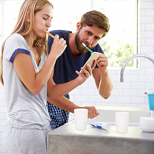 Dokeno 2 Stück Wand Ersatz Zahnbürstenbecher, Milchglas, Wiederverwendbar, Badezimmer Zubehör, Mundspülbecher, Haushalt, Hotel 5