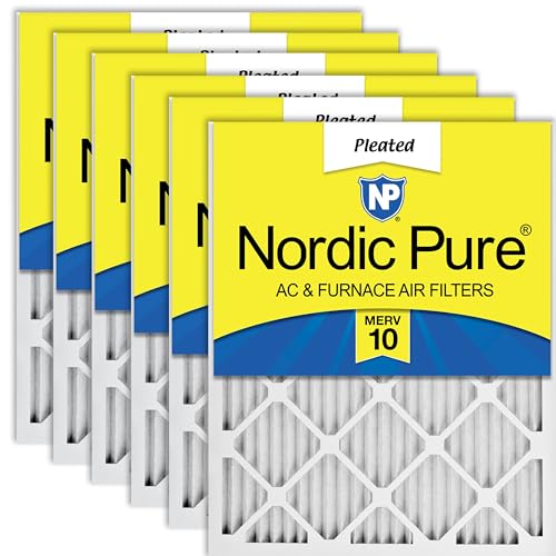 Nordic Pure 16x20x1 (15 1/2 x 19 1/2 x 3/4) Pleated MERV 10 Air Filters 6 Pack