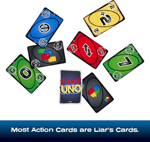 image for Mattel Games Liar’s UNO Card Game in Travel & Storage Tin for Adults