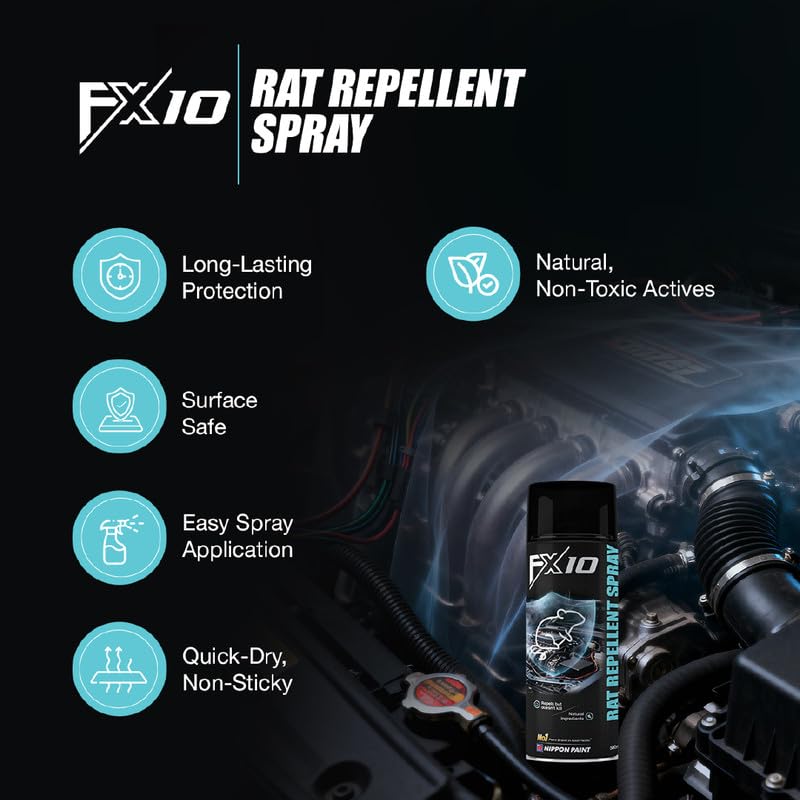 Image of Rat Repellent Spray 500 Ml | Car Engine Protection Spray For Rodent Control | Non Toxic Eco Friendly Formula | Quick Dry Surface Safe Anti Rat Spray Upto 3 Weeks Protection