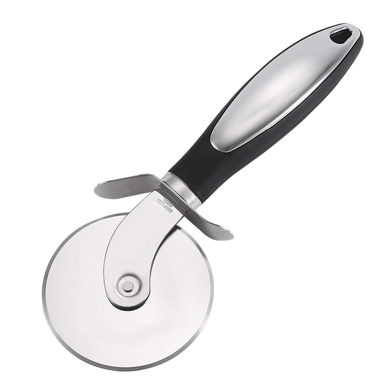 Stainless Steel Pizza Cutter Wheel, Multifunctional Pizza Cutter, 8.3 Inch Professional Pizza Cutter with Non-Slip Handle | Black