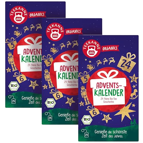 TEEKANNE ORGANICS Adventskalender 2024 3er Set – Bio-Tee...