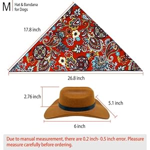 KUDES-2-Pieces-Funny-Pet-Costume-Accessories-Set-Cat-Small-Dog-Cowboy-Hat-with-Adjustable-Elastic-Chin-Strap-and-Bandana-for-Birthday-Christmas-Halloween-Holiday-Party-Cosplay-and-Daily-Wearing - Cucciolini Doodles   KUDES-2-Pieces-Funny-Pet-Costume-Accessories-Set-Cat-Small-Dog-Cowboy-Hat-with-Adjustable-Elastic-Chin-Strap-and-Bandana-for-Birthday-Christmas-Halloween-Holiday-Party-Cosplay-and-Daily-Wearing