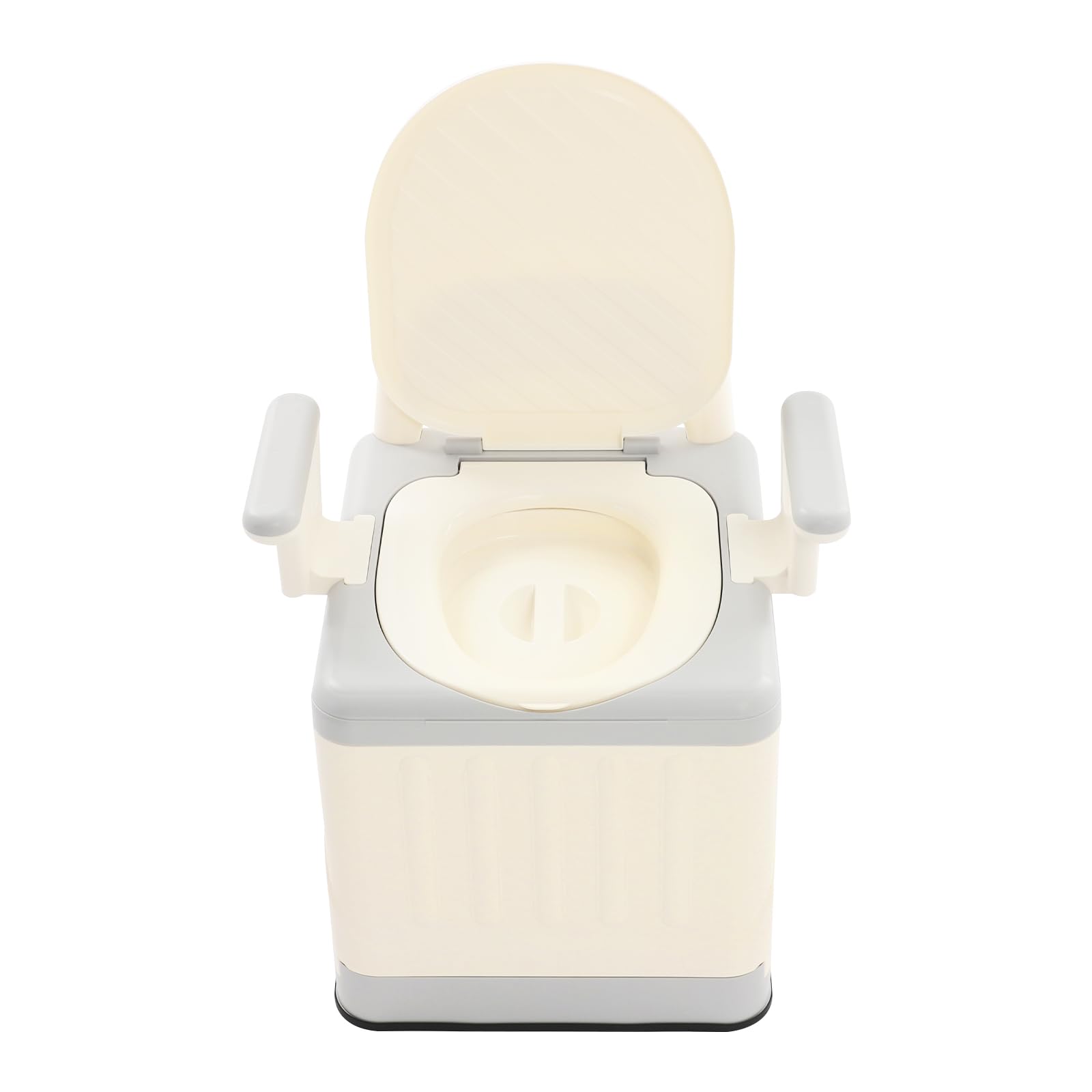Komody nocne Bedside Commode dla seniorów, krzesła toaletowe z podwójną pokrywą, toalety i podłokietniki, krzesło toaletowe dla seniorów, niepełnosprawnych (kolor szary)