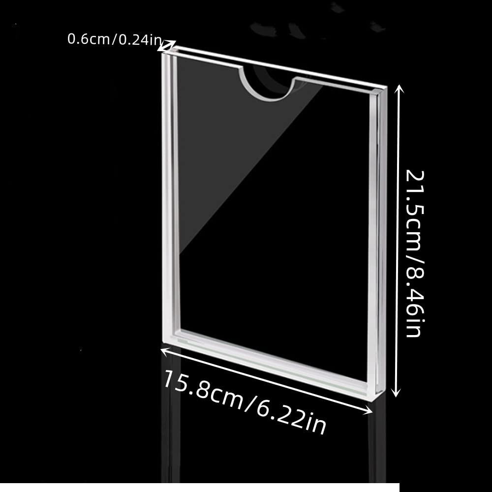 6 PCS Soporte de Pared, A5 Soporte para carteles de acrílico transparente con cinta adhesiva, soporte de exhibición de póster de pared de plexiglás, soportes adhesivos para pósteres