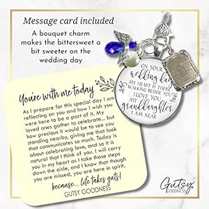 Bouquet photo charm wedding memory something blue angel i know youd be here if heaven honor love one silver finish handmade bridal jewelry white glass pendant 2 frames gift message box for bride  urban country home decor