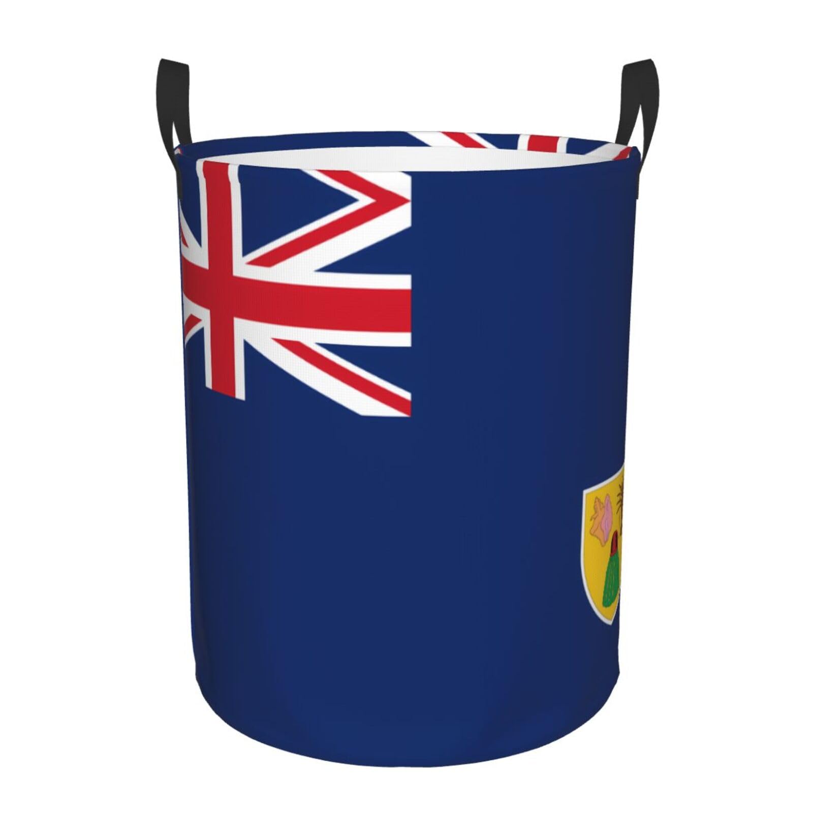M Circular Hamper – Collapsible Flag of the Turks and Caicos Islands Print Laundry Basket