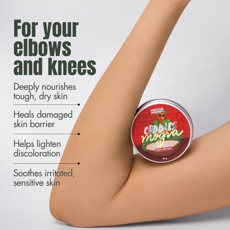 Hibiscus Monkey Cuddles, Elbow & Knee Balm, Reduces Discoloration, Deeply Moisturizes Dry and Rough Skin, Shea butter, Coconut Milk Oil, Vitamin E, Natural, Chemical Free, 50g