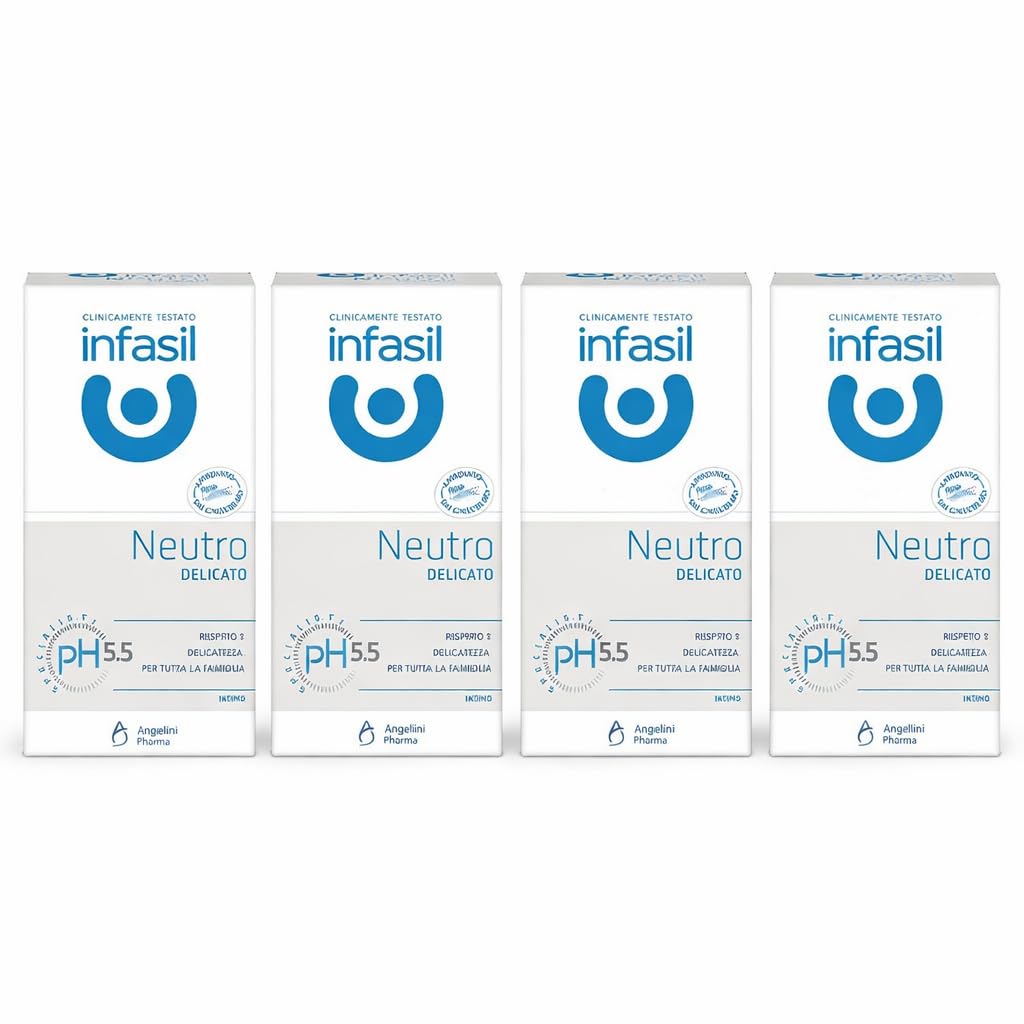 4 Detergente Intimo Neutro Delicato pH 5.5 – Confezione da 4 Unità da 200ml – Delicato e Clinicamente