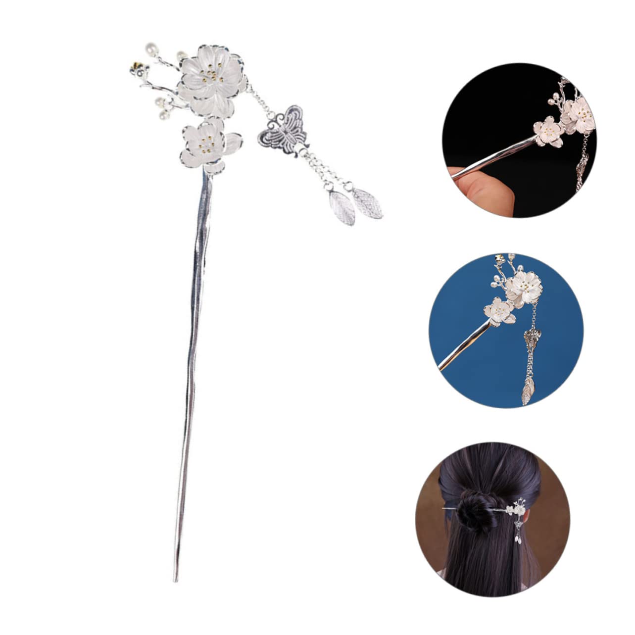 Housoutil 3stücke Haarnadel Pflaumenblüte Und Quaste Für Chinesische Haarforke Retro Haaraccessoire Für Hochsteckfrisuren Und Stylings Für Zu Besonderen Anlässen