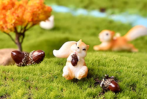 15 Pcs Cute Squirrel Miniature Figurines Set, Mini Squirrel Pinecone Figurines Cake Topper Squirrel Set For Crafts, Succulent Planter, Moss Landscape Diy Terrarium #TOP2