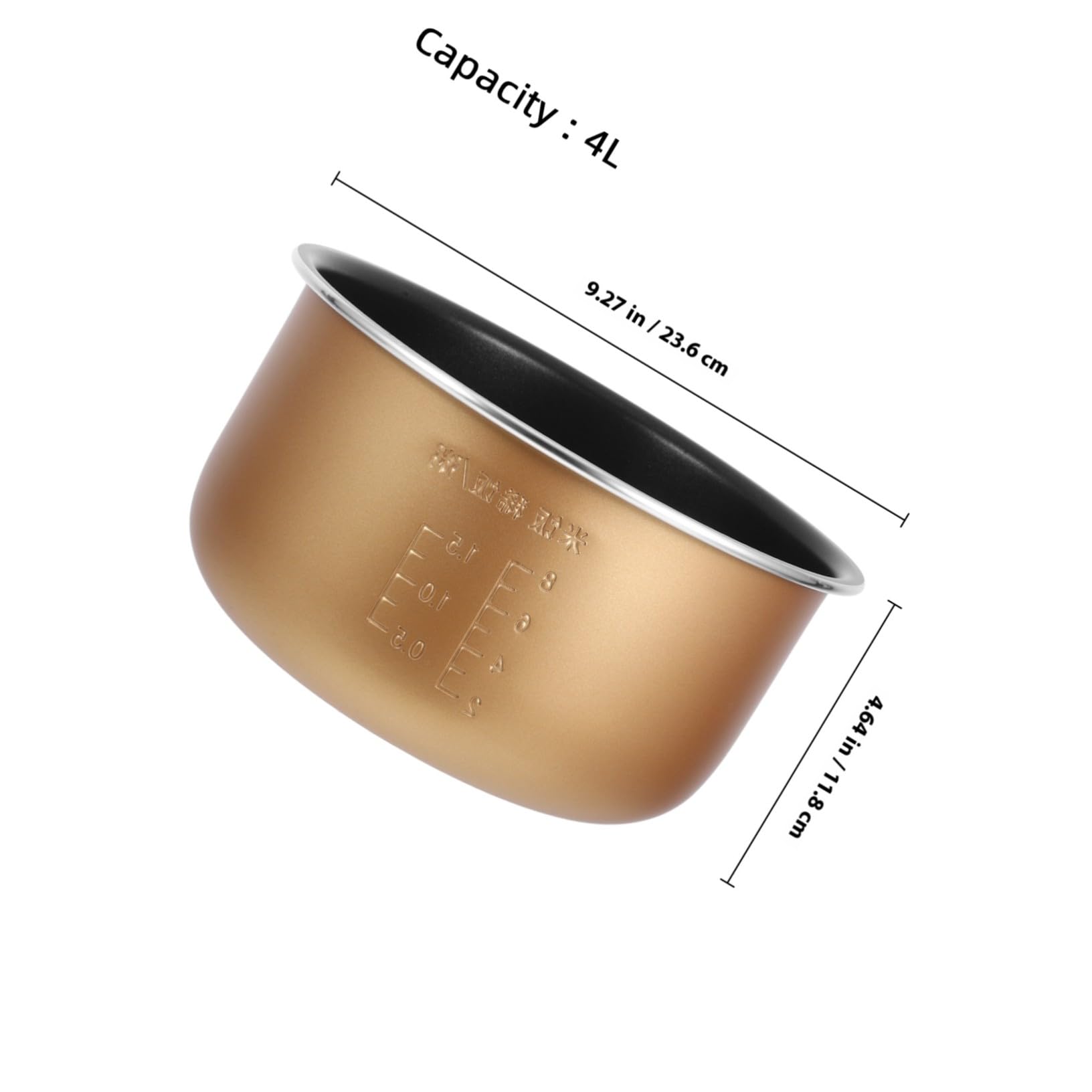Olla Interior Diseño de Escala de Aleación de Aluminio Adecuado para Reemplazo Capacidad 4 L y Cocinar Sopa para Olla Arrocera Eléctrica en Cocina Doméstica