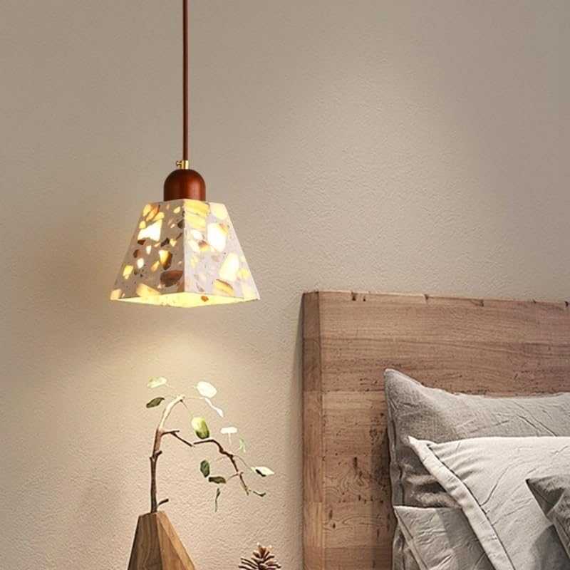 Lampe à suspension LED bois marron anti-éblouissement pour salon et cuisine