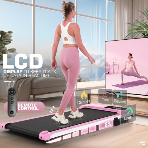 Image of ANCHEER Walking Pads, 2 in 1 Under Desk Treadmill 2.5HP Compact Running Machine with Remote Control, 300lbs Weight Capacity for Home /Gym /Office,Ultra-Quiet, Installation-Free