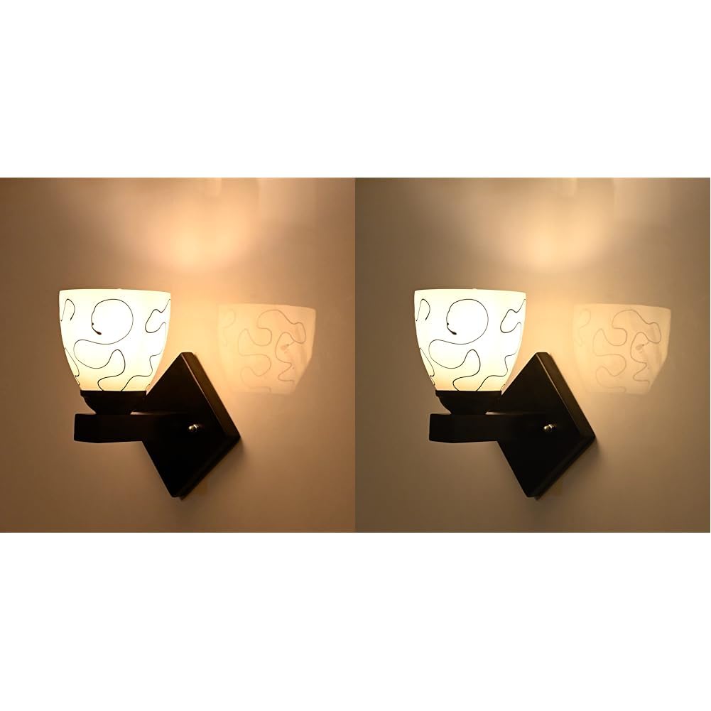Mahganya Wood Industries Designer Home Decorative Modern Wall Lamp for Living Room, Decorative Light for Indoor Lamp (White) 011 (Pack of 2) (B0D7Z9MJMF) Amazon Price History, Amazon Price Tracker