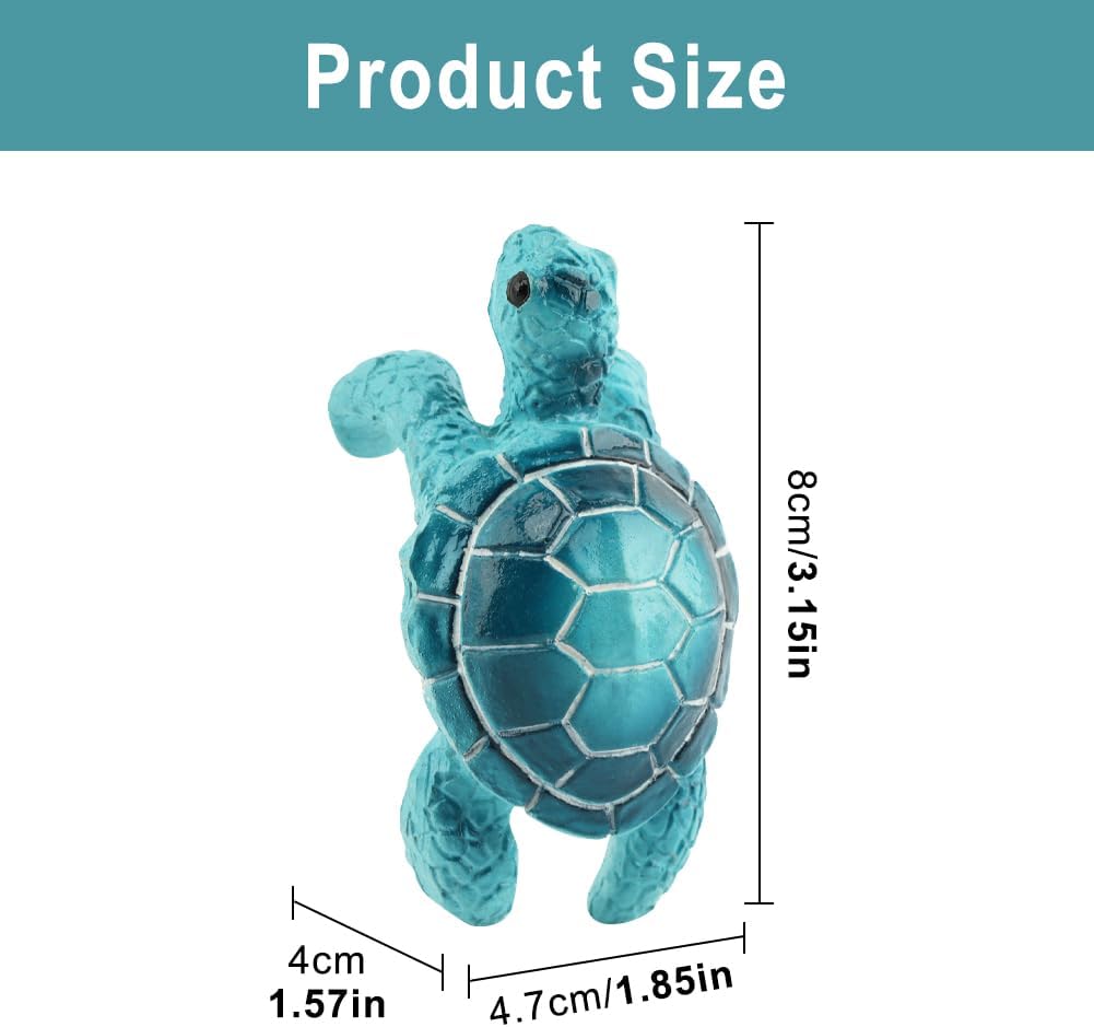 2 Pack Blue Turtle Plant Pot Hugger, Resin Climbing Animal Figurine, Cute Hanging Planter Decoration for Garden, Balcony, Patio, Yard, Succulent Pots image 2