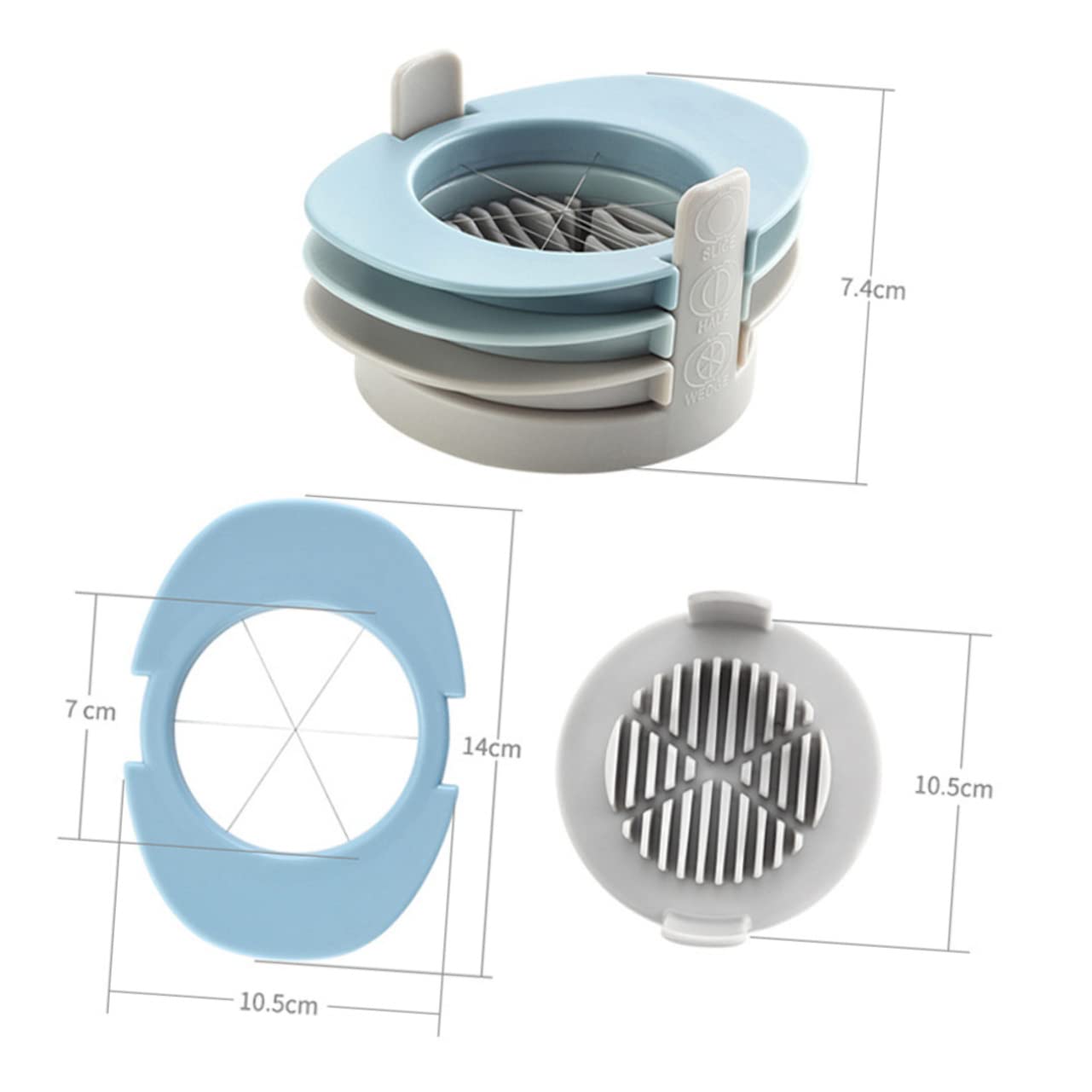 OFFSCH Stackable Egg Slicer Stainless Steel Egg Cutter Divider Separator Kitchen Tool for Breaker