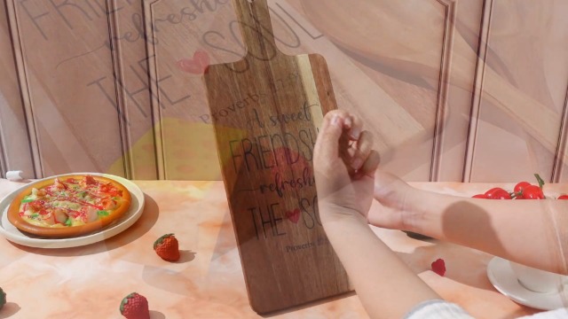 Juego de 7 piezas para amigas: tabla de cortar de madera de acacia, cuchara y tenedor de ensalada, paño de cocina impreso, bolsa de PVC transparente, ramitas artificiales y cinta de cáñamo — regalo ideal para cumpleaños, Navidad o sorpresa miniatura 7