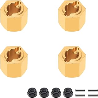 RCAWD for FMS FCX24 1/24 Upgrades, Thickened Brass Wheel Hex Hub Adaptors H7*6.2mm Parts Crawlers