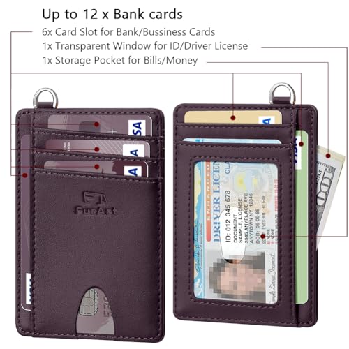 Image of FurArt Slim Minimalist Wallet RFID Credit Card Holder for Men | slim minimalist compact rfid id window thin