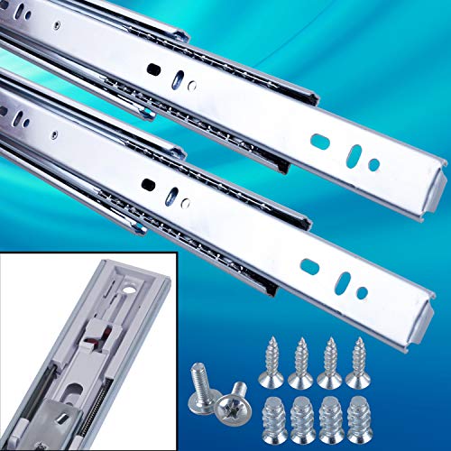 Preisvergleich Produktbild Schubladenschienen 4 STÜCK VOLLAUSZUG mit Selbsteinzug (Softclosing) Rollenauszug Teleskopschiene Schubladenauszug H: 45 / L: 450 mm / Tragkraft 35 kg / Paar / Kugellager mit Stahlkäfig