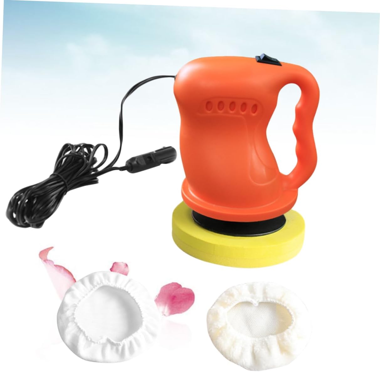 12V Car Polisher Waxing Machine Kit Orange Ergonomic Design for Easy Use Versatile Polishing Waxing Dust Prevention for Car Detailing and Maintenance