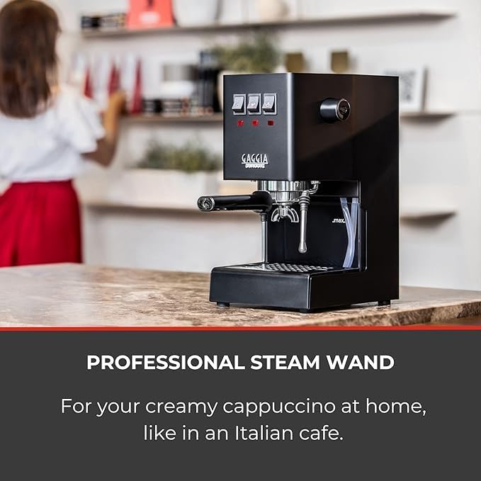 Image of Kofihaus E24 Semi-Automatic Espresso Coffee Machine | 15 Bar Italian Pump | Commercial Steam Wand | Ground Coffee Compatible (Black)