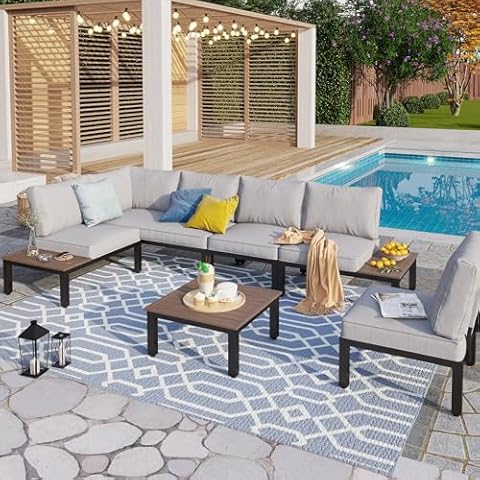 PHI VILLA 6 Piece Patio Furniture Set Cover