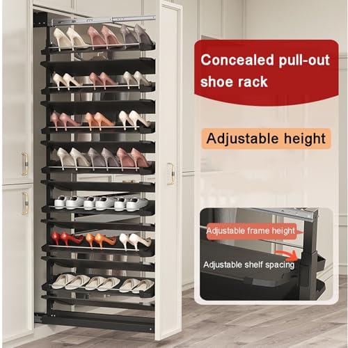 Zapatero extraíble giratorio apilable, armario de almacenamiento extraíble, organizador de estante Vertical Ajustable, organizador de Zapatero extraíble Ajustable - almacenamiento apilable d