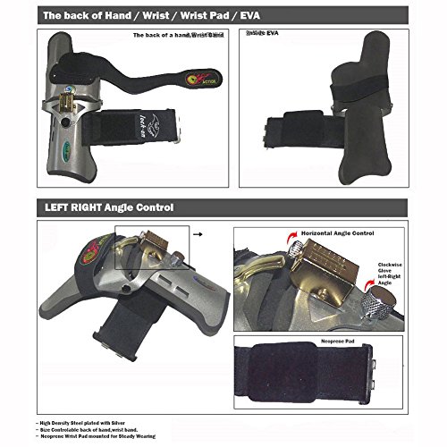 Action Bowling Wrist Protectors Support Wrap Cobra Type Silver Color (Medium, Right) #TOP4