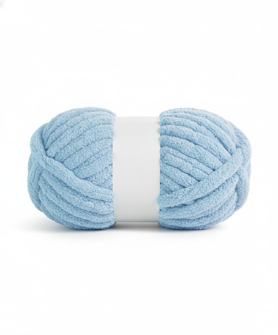 ProKart Premium Blankie Wool, Plush & Cuddly, Chenille Yarn Supersoft Hand Knitting Wool Ball | Blanket Thick/Mottu Yarn Ball Suitable for Hand Knitting and Crocheting (Sky Blue, 100gms x 1 Pack)