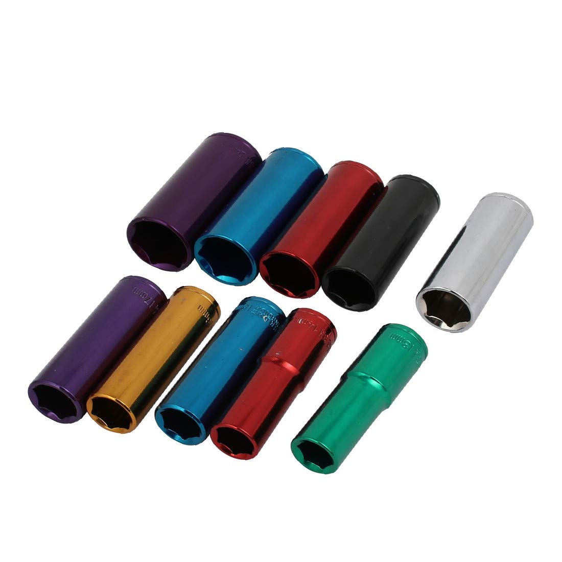 New Lon0167 Unidad cuadrada de 1/2 pulg. Tamaño múltiple Cr-V Juego de adaptadores de zócalo largo de 6 puntos 10 en 1(1/2-Zoll-Vierkantantrieb Multi-Size-Cr-V 6-Punkt-Adapter für Lan_ge Buchsen 10 in