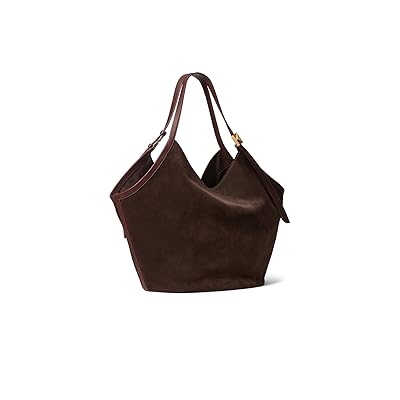 Kate Spade New York Deco Suede Xl Tulip Tote Tote Handbags Hot Fudge, Leather/Suede