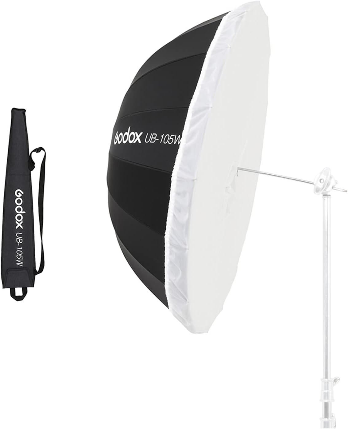 Godox UB-105W 105cm 41.3" Parabolic Inner White Reflec Soft Umbrella Studio Light Umbrella with Diffuser Cover Cloth (UB-105W)