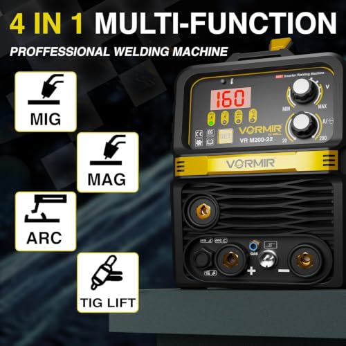 Image of iBELL VORMIR VR M200-22 Inverter Welding Machine (IGBT) 200A, 220V, 4-in-1 MIG, MAG, MMA, LIFT TIG, Supports 0.8-1.0mm Wire & 1.6-3.2mm Electrodes - 12 Months Warranty