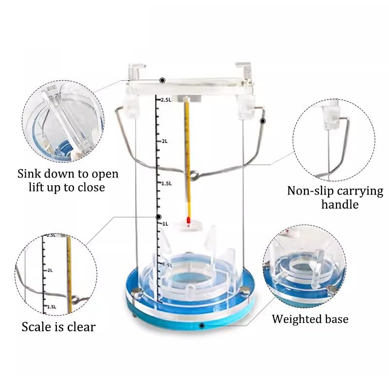 Sistema de muestreo de Agua con cucharón de plástico Grueso, péndulo, para monitoreo Ambiental y recolección de muestras de Calidad del Agua (0,5 L)