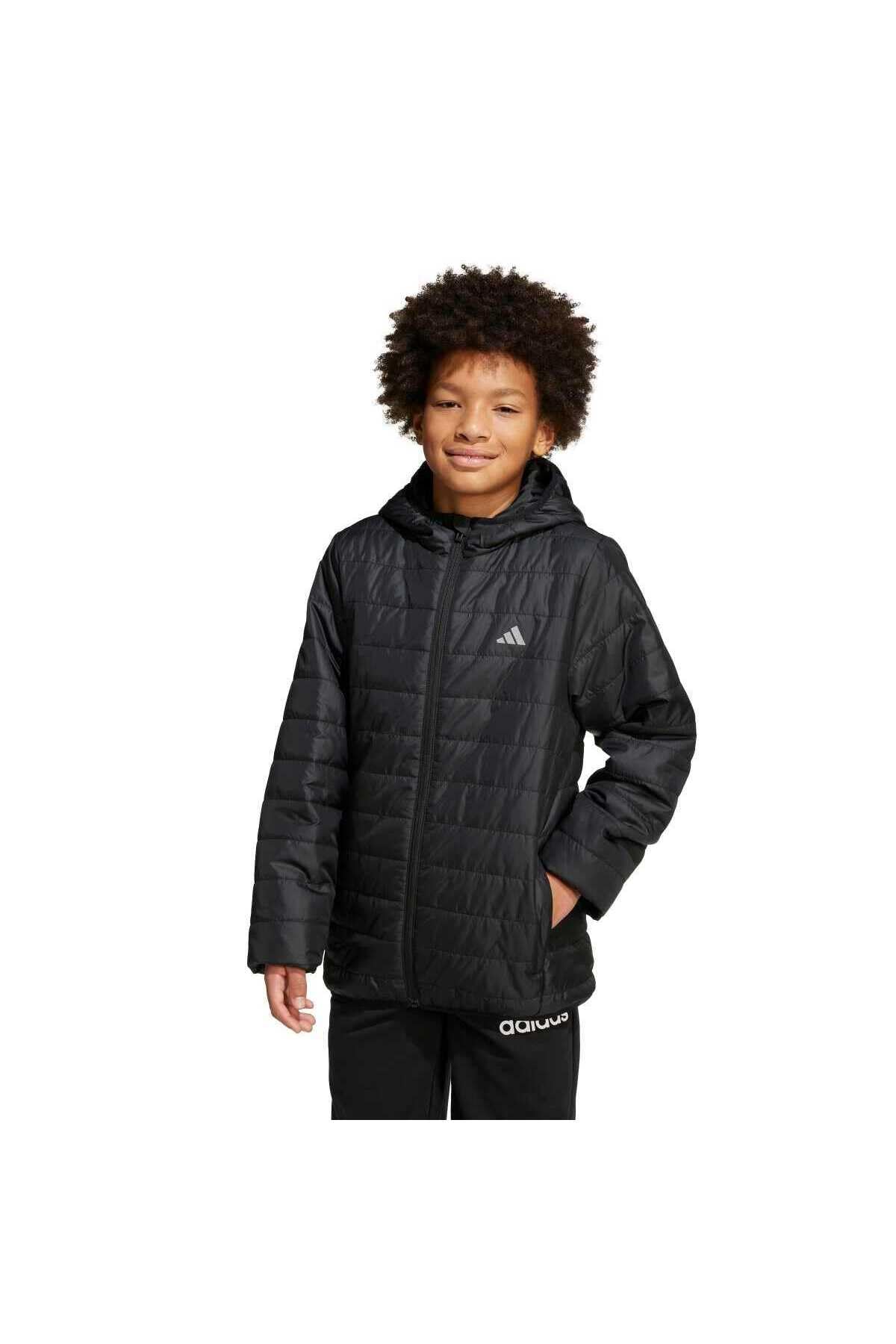 adidas Unisex Kids Essentials Light Padded Coat, black/REFLECTIVE SILVER, 13-14 Years