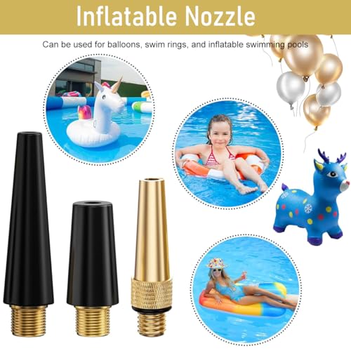 Image of STHIRA Bicycle Presta Schrader Valve Adaptor, 16PCS Brass Bike Pump Adapters, Ball Pump Needle, Balloon Inflatable Nozzle Inflator Adapter, Air Pump Accessories for Standard Pump