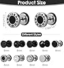 ValueBargain 9 Paar Ohrringe Männer, Männer Ohrringe Silber Schwarz Edelstahl Ohrringes Set, Runde Schraube Hantel Ohrstecker, Faux Gauges Ohrstöpsel, 8MM für Herren Damen #1