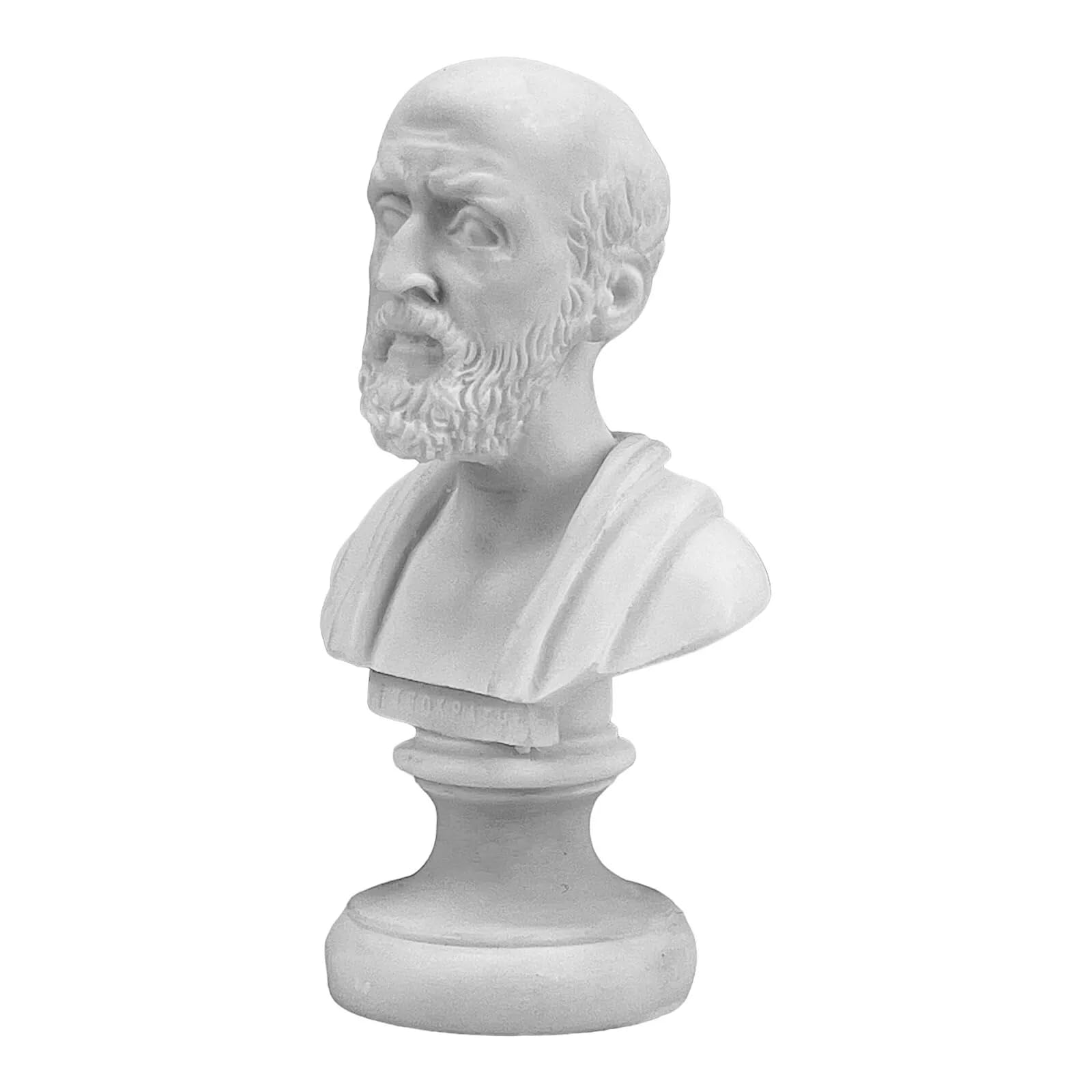 Generic Hippocrates 256401023857 Statue en marbre moulé avec buste du père de la médecine Blanc