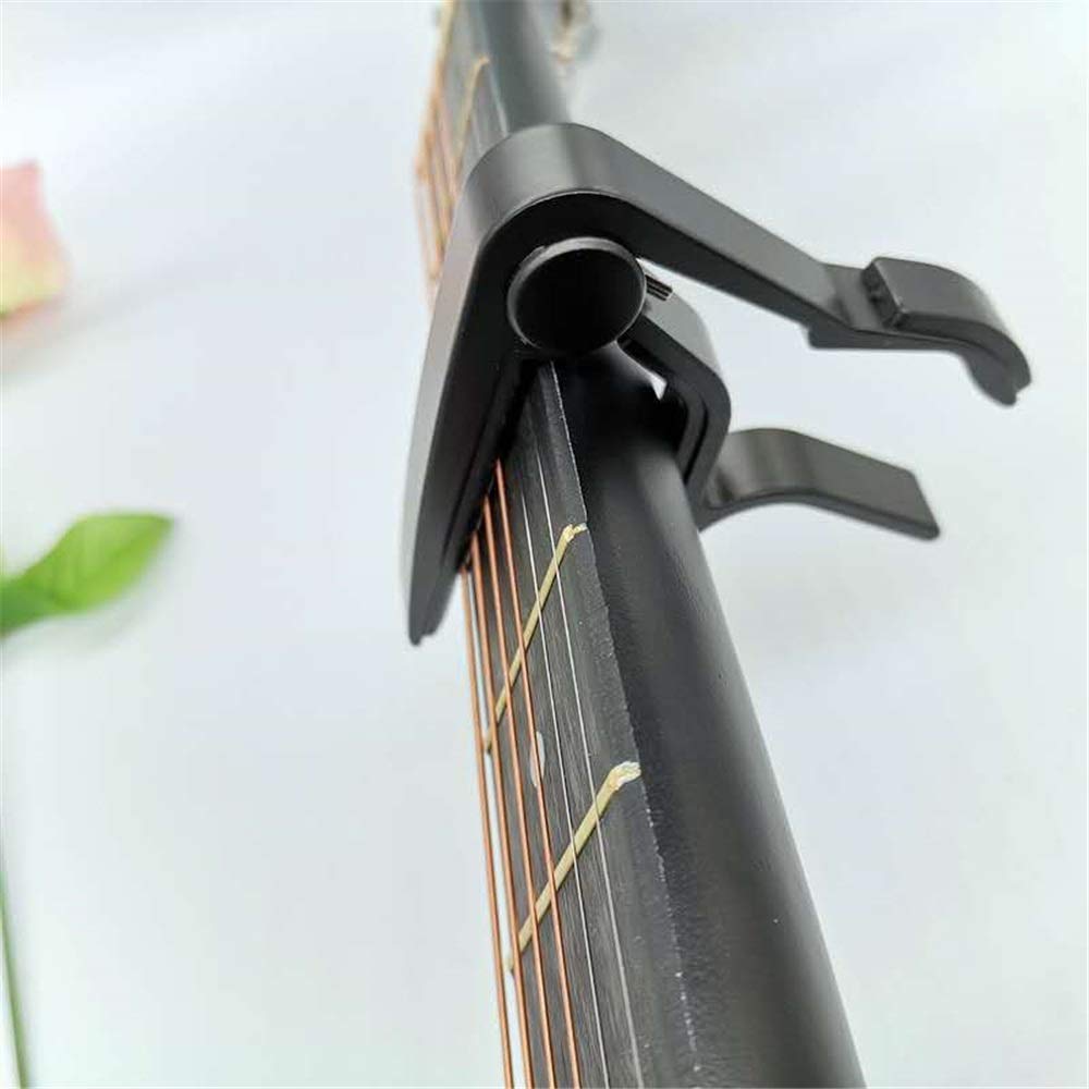 Capotasto per Chitarra Accessori per Chitarra Capotasto per Chitarra in Metallo Utilizzato per Chitarra Folk ed Elettrica Capotasto in Lega di Zinco per Trasposizione Facile (Color : Black, Size : O