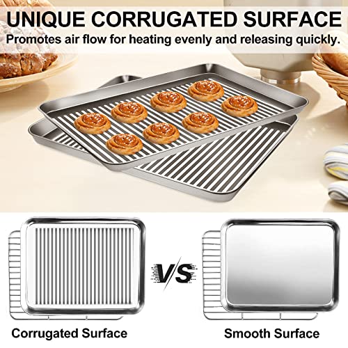 Buy Stainless Steel Baking Sheet with Rack Set, Cookie Sheet with