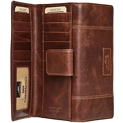 Mancini Casablanca RFID Secure Ladies Clutch Wallet,Color Brown-One Size,8700300-bn,One Size4