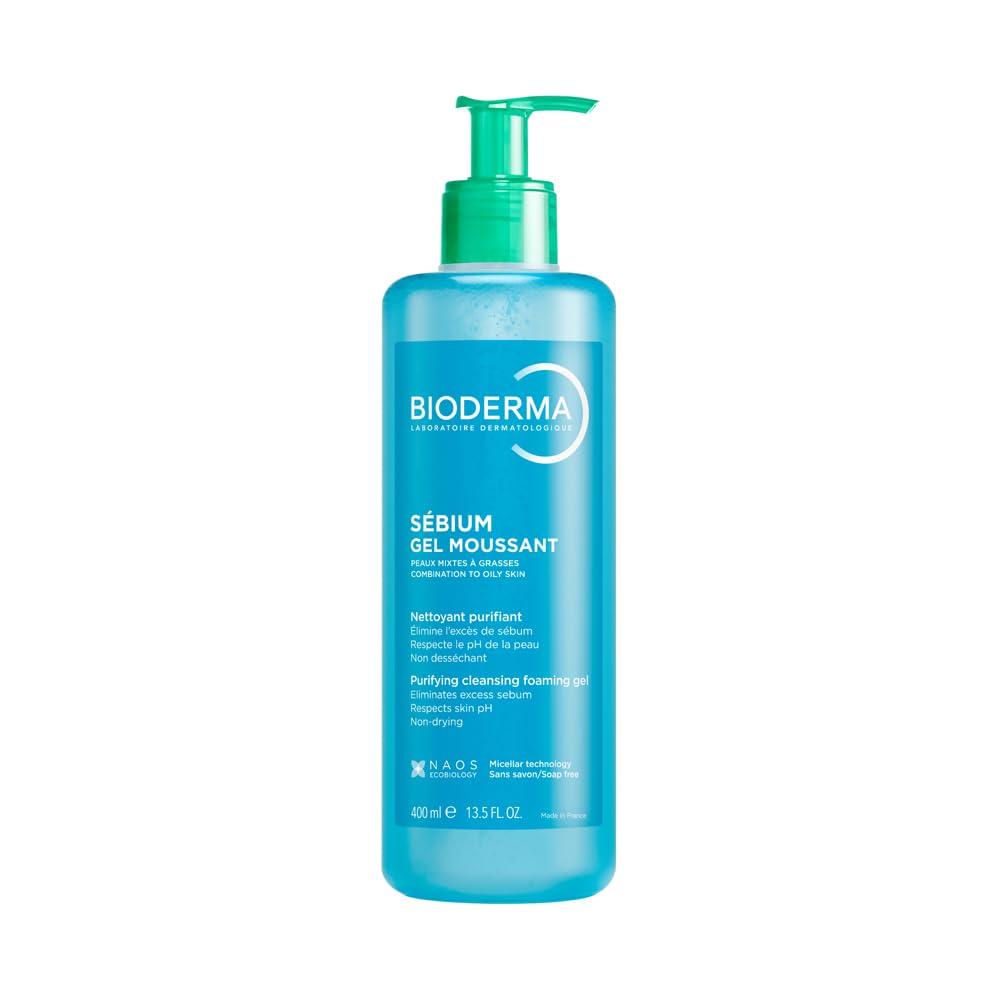 Bioderma Sebium Gel Moussant Purifying Cleansing Foaming Gel Combination To Oily Skin, 400ml-image-36