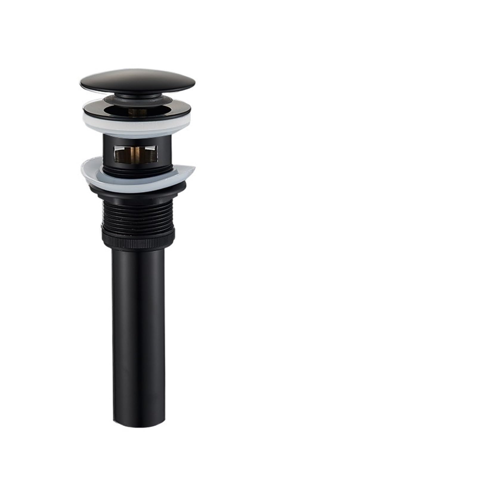 Rtbvghjik Black A2 Black Bounce Sink Copper Washbasin Glass Basin Push-On Drain Accessories Bathroom Pop Up For Bathroom Sinks(Black A2)