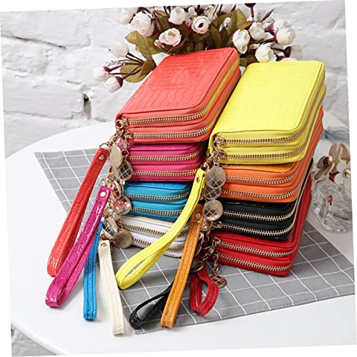 Portable Pu Leather Long Zipper Wallet for Women Large Capacity Patent Wallet Red for Cash Cards Coins and Phones Stylish and Functional Design4